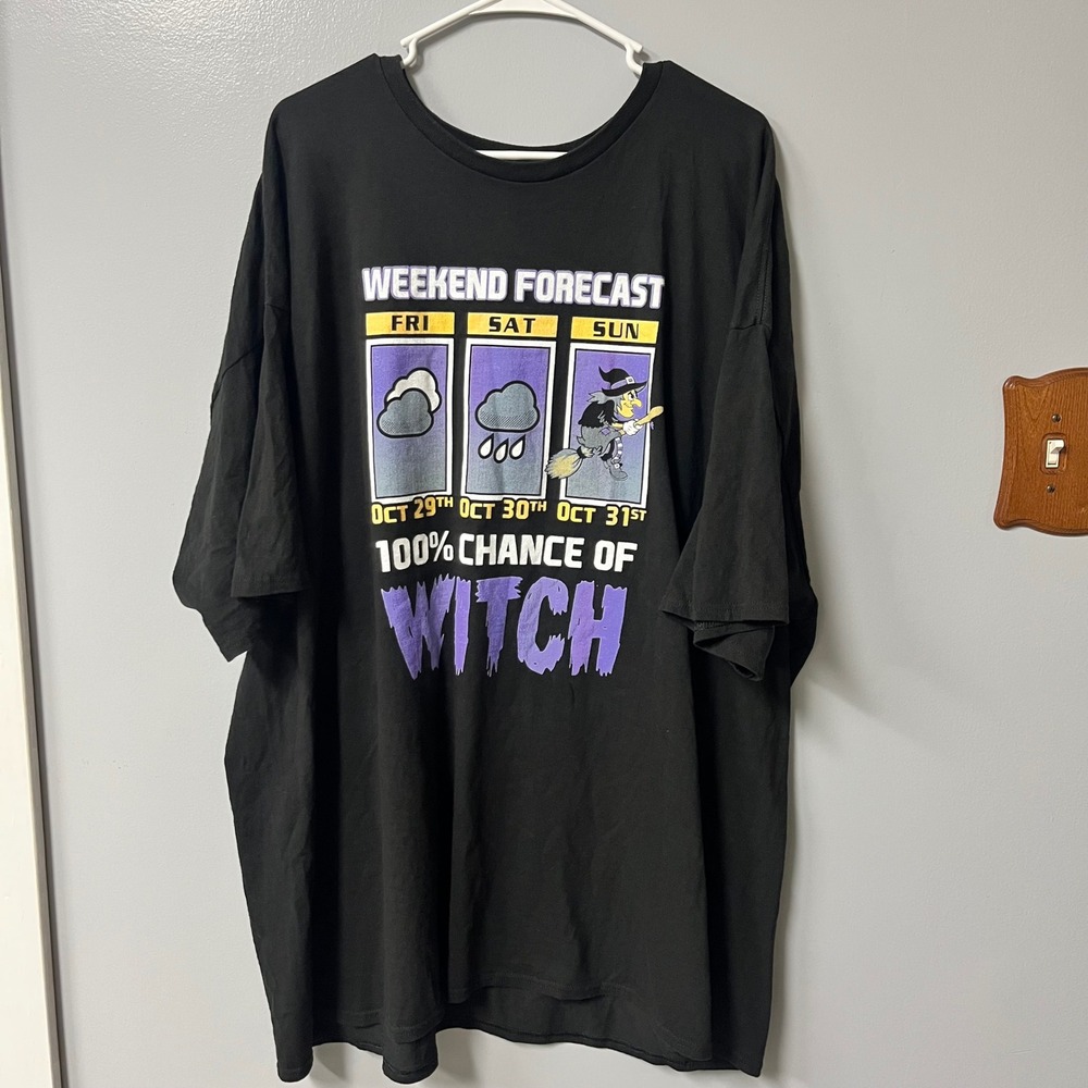 Delta Pro Weight Weekend Forecast 100% Chance of Witch Halloween Shirt Black 4XL